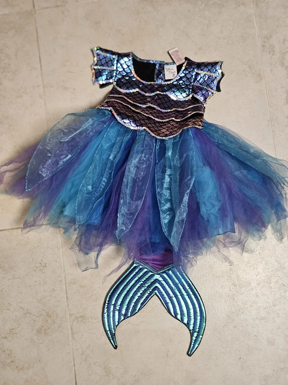 Mermaid Tutu Costume Dress - Purple & Blue Size 4